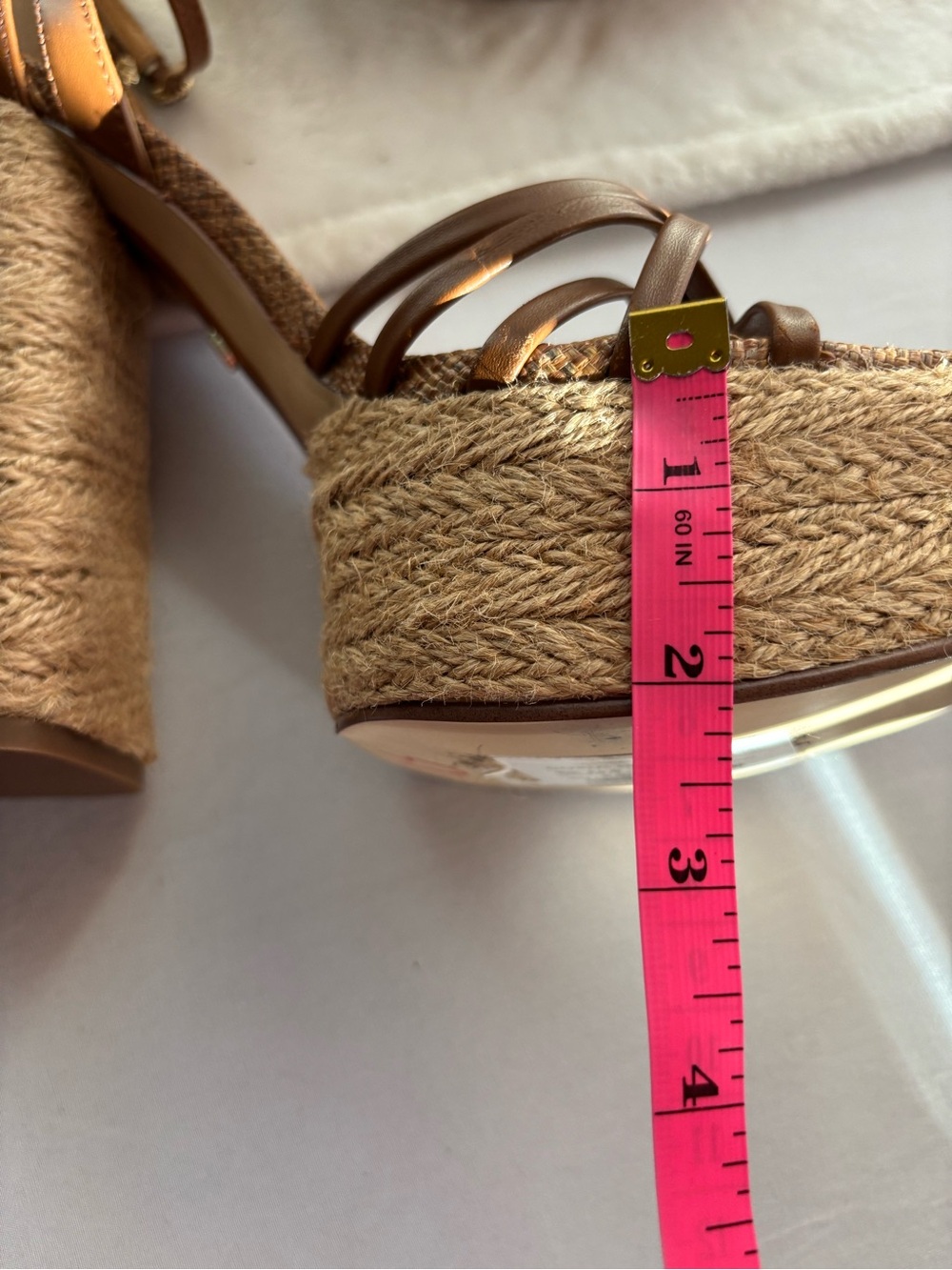 Sam Edelman Kade Cognac Leather Platform Sandals 5.5" Heel Size 8.5M - Picture 13 of 13